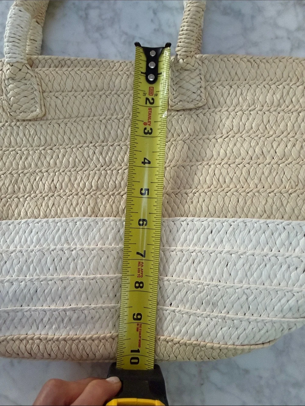 Altru Bone & Ivory Straw Tote.   NWOT